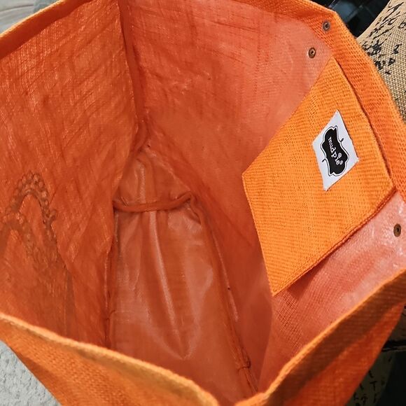 Mud Pie Orange Crown Tote Bag - Picture 5 of 8